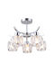 Agora Lighting Таванно осветление Сребрист с Фасунга E27 с Кристали
