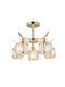 Agora Lighting Plafonieră de Tavan Aurie cu Soclu E27 cu Cristale