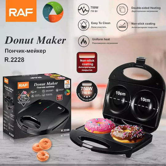 Raf 2 Cups Donut Maker Maker 750W