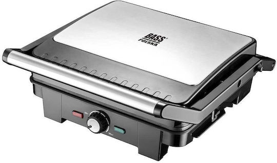 Bass Polska Tischplatte Elektrogrill Geriffelte Platte 2500W mit Deckel 33.5cmx32cmcm