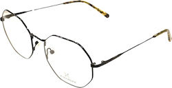 Eyecroxx 628 C3 Women's Metal Prescription Glasses Polygon Black