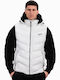 Ärmellos Jacke Puffer Winddicht White