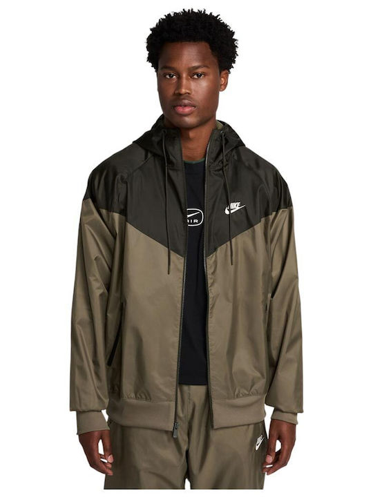 Nike Sportswear Heritage Μπουφάν Αντιανεμικό Χακί