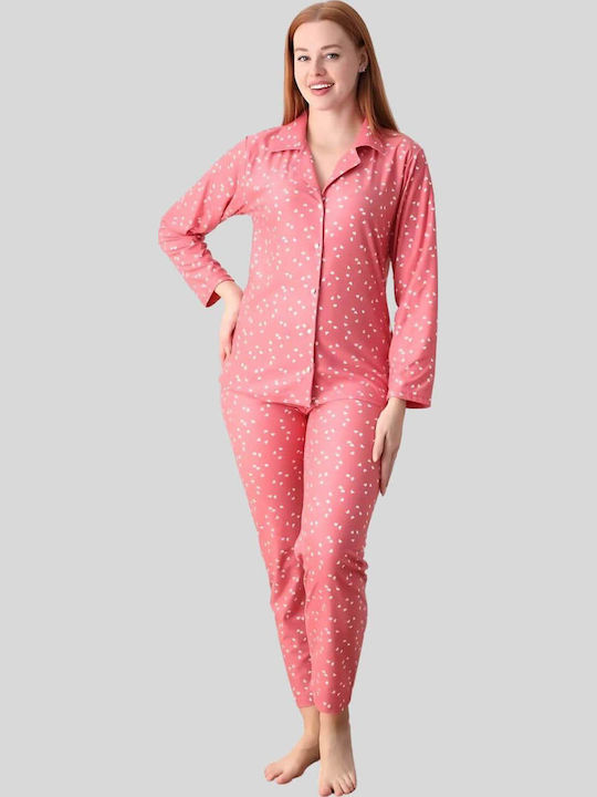 Boyraz Winter Women's Pyjama Set Coral