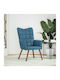 Ohrensessel Samt Blue 61.5x69x95.5cm