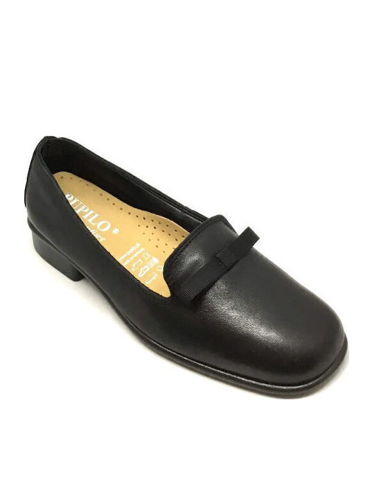 Leder Damen Mokassins in Schwarz Farbe