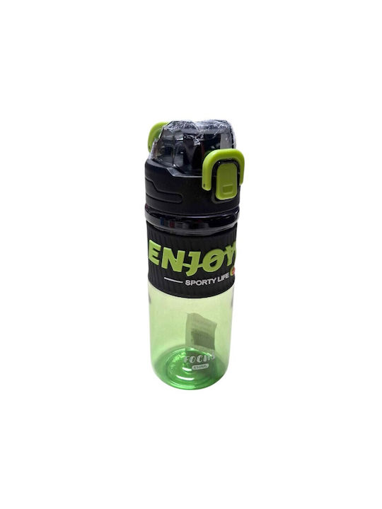 Water Bottle Plastic 650ml Green