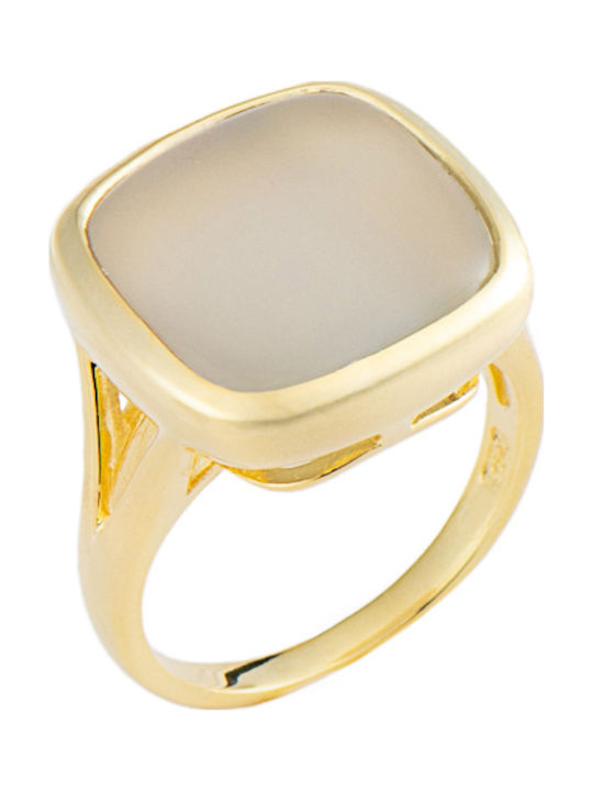 Prince Silvero Ring with Stones made of Silver Gold Plated