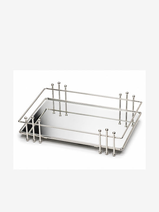 La Belle Maison Metallic Rectangular Decorative Tray with Mirror 36x25x10cm