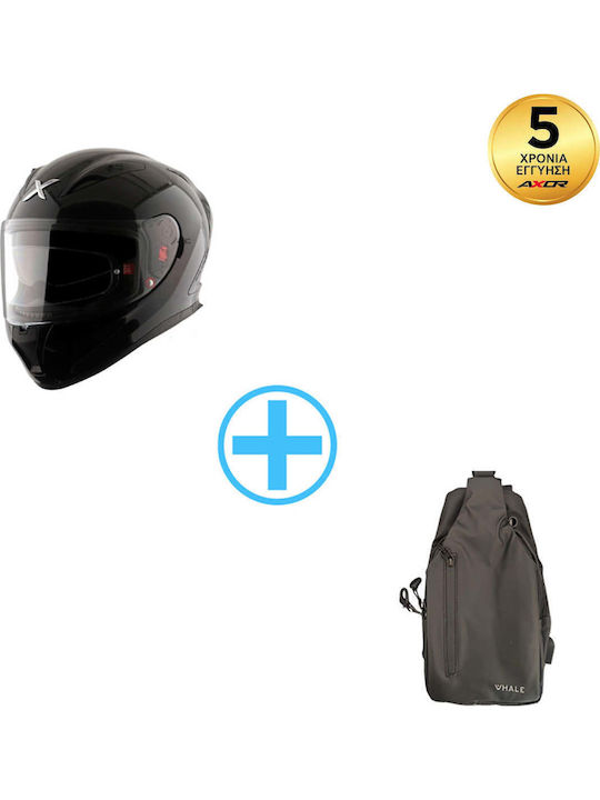 Axor Street + δώρο crossbody τσάντα Μαύρο Ματ Κράνος Μηχανής Full Face ECE 22.06 1600gr με Pinlock και Sunvisor