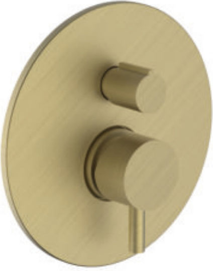 Ottone Meloda Μίκτης Μπαταρίας Εντοιχισμού για Ντουζιέρα 3 Εξόδων Ασημί