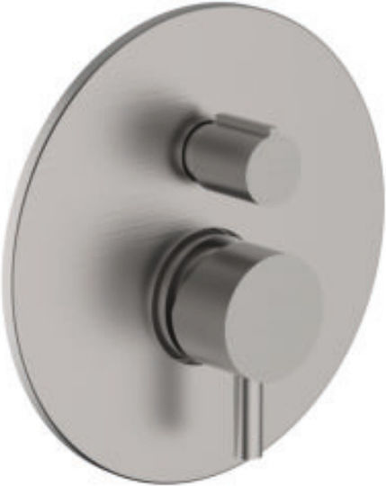 Ottone Meloda Μίκτης Μπαταρίας Εντοιχισμού για Ντουζιέρα 3 Εξόδων Ασημί