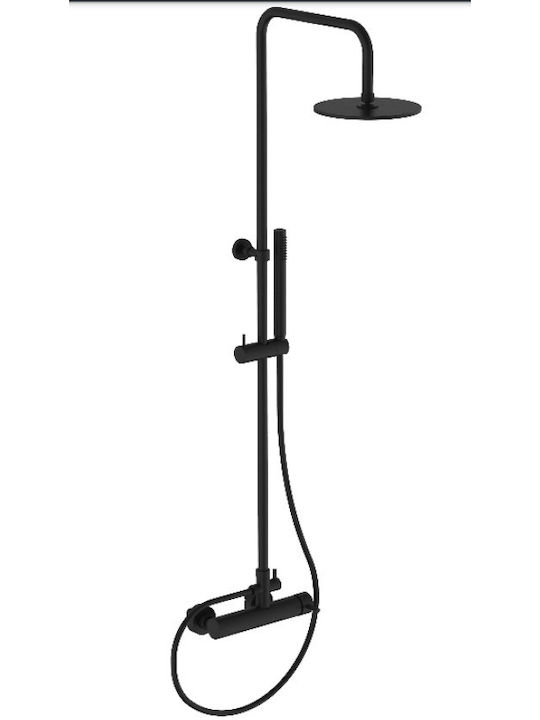 Ottone Meloda Shower Column with Mixer Bronze