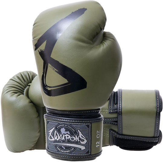 8 Weapons Big 8 Premium Boxhandschuhe Leder für Kampf Grün