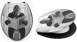 Atmosphera Gorilla Капак За Тоалетна Шанта Пластмасов 36x5x45см Сив