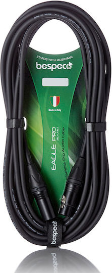 Bespeco Μικροφωνικο Cable XLR male - XLR female Μαύρο 9m (EAMB900R)