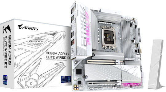 Gigabyte B860M Aorus Elite WIFI6E Ice Motherboard Micro ATX με Intel 1851 Socket