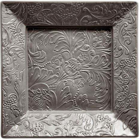 Raynaud Limoges Tray Διακοσμητική Πιατέλα Τετράγωνη Ασημί 17x17εκ.