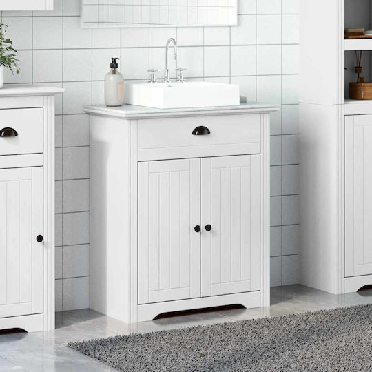 vidaXL Πάγκος με Νιπτήρα Μ70xΒ35xΥ80cm Λευκό