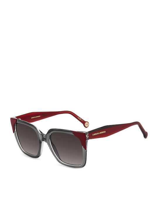 Carolina Herrera Unisex Sunglasses With Grey Horn-Rimmed Frame And Grey Gradient Lens Her 0288/S 268/9O