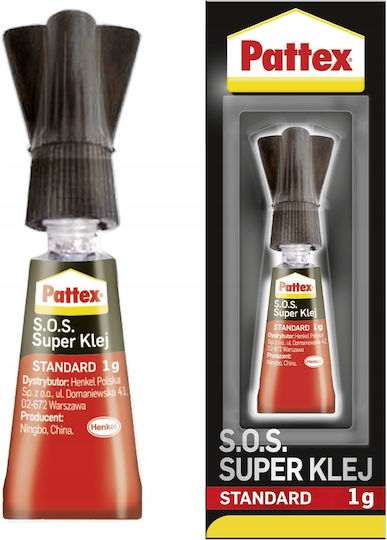Henkel Pattex S.o.s. Super Glue Standard Υγρό Κατασκευαστικής Κόλλας Διάφανη 1gr