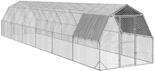 Vidaxl Chicken Run Roof 2.5x12x2.25 m Galvanized Steel Silver