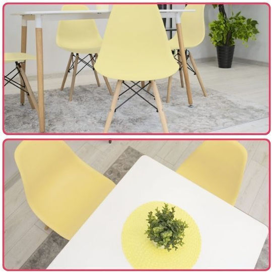 Kitchen Polypropylene Chair Ecru 46x54x81cm 2pcs