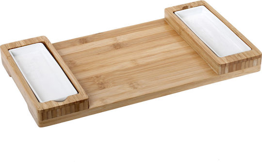 Holz-Käseplatte mit 2 Schalen Gourmet Hfa