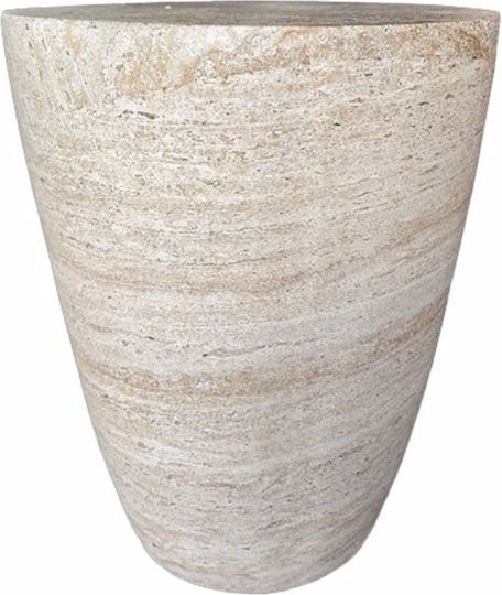 Στρογγυλό Βοηθητικό Τραπεζάκι Lithos Beige Μ37xΠ37xΥ47εκ.