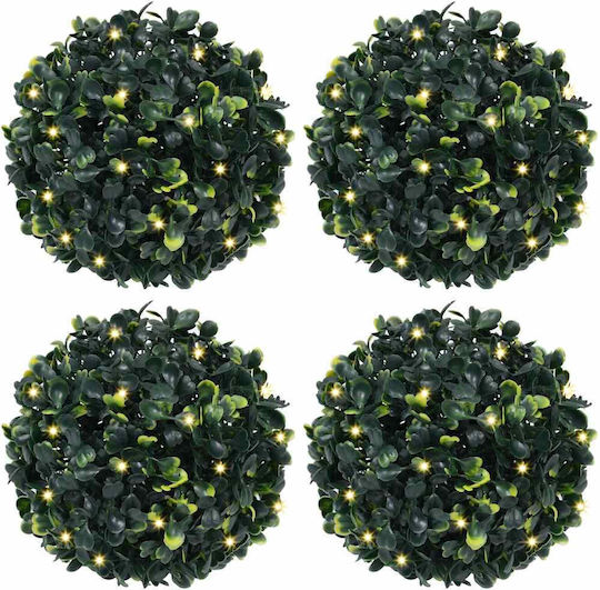 Buxus in Topfpflanze 12cm mit LED 4 Stück vidaXL