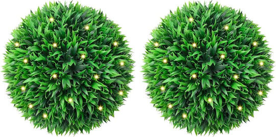 Buxus in Topfpflanze 38cm mit LED 2 Stück vidaXL