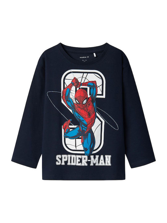 Kids' Shirt Long Sleeve Navy Spiderman