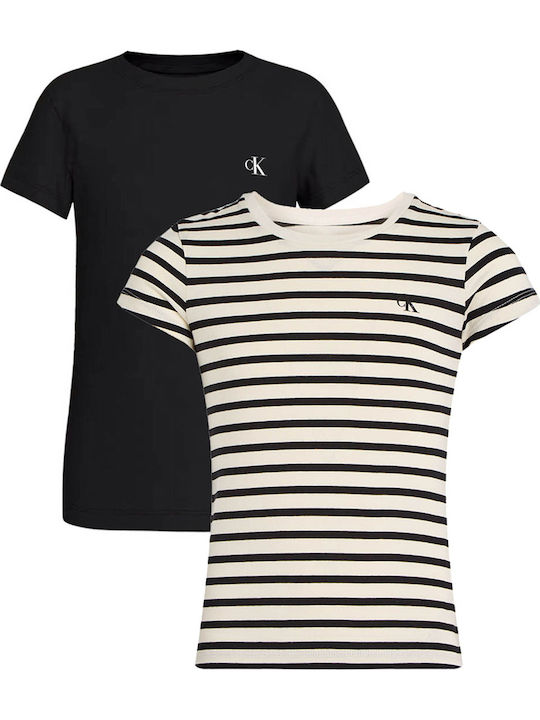 Σετ Παιδικά T-shirts Μπεζ/Μαύρο