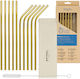 Spinel Soda Gold Metallic Straws 10 Pieces