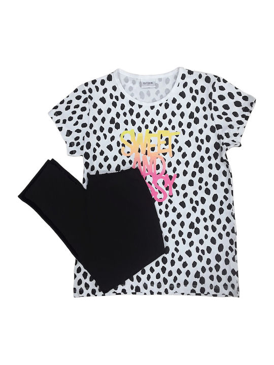 Trax Kids Clothing Set with Leggings Black White 2 Pieces