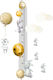 Kinder-Wachstumstabelle Hasen Gelbe Ballons Aufkleber 45x120