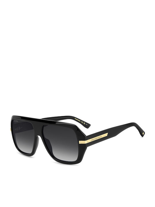 Dsquared2 Unisex Γυαλιά Ηλίου με Μαύρο Κοκκάλινο Σκελετό και Μαύρο Φακό