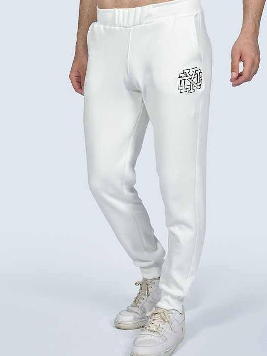 Sweatpants with Elastic White