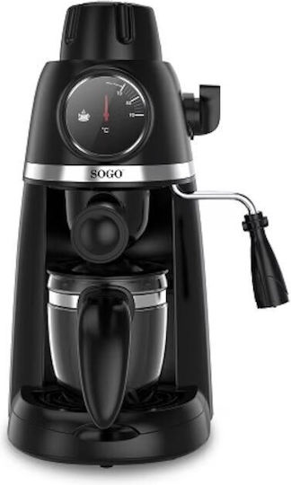 Sogo Μηχανή Espresso 800W Πίεσης 3.5bar Μαύρη CAF-SS-7645