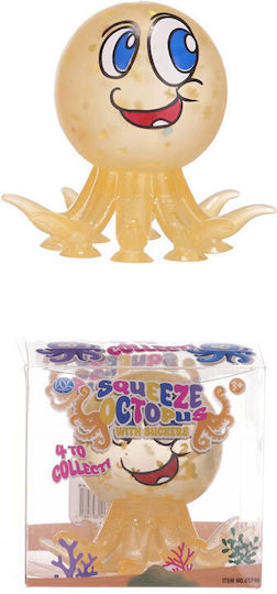 Antistress Squeeze Toy Octopus Suction Cups Yellow 6cm