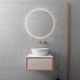 Orabella Waschtisch mit Waschbecken & Spiegel mit Licht L50xB25xH45cm White/Gold