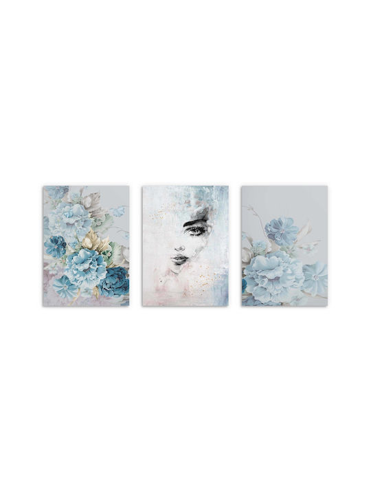 Τρεις Αφίσες Τοίχου Εικόνες Διακοσμήσεις Δωματίου Εικόνες Λουλούδια 50x70