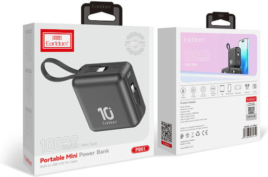 Earldom ET-PB61 Power Bank 10000mAh Μαύρο