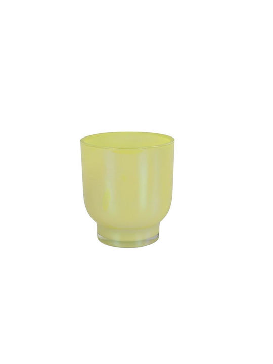 Atmosphera Kerzenhalter Glas in Gelb Farbe 9x10cm 1Stück
