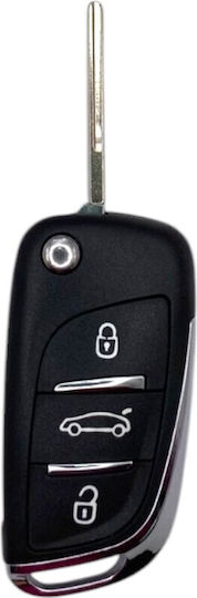A-Lock Ключодържател за автомобил с острие Сгъваемо с 3 бутона за Пежо