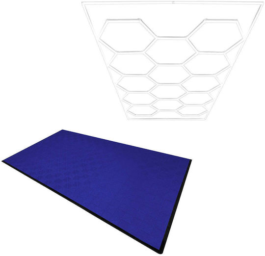 Hexagon LED-Licht & Belüftete Garagenbodenfliesen X 120 Kanten Blau