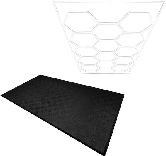 Hexagon Led Light & Vented Garage Floor Tiles X 120 Edges Black