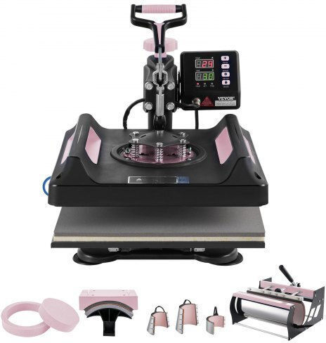 Vevor 8 in 1 Multifunctional Heat Press 15x15" T-Shirts Cups 30oz Black Yts30oz151581nggxv2