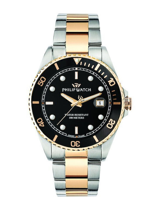 Philip Watch Caribe Ρολόι Μπαταρίας με Μεταλλικό Μπρασελέ Philip Watch Caribe Ρολόι Μπαταρίας με Μεταλλικό Μπρασελέ