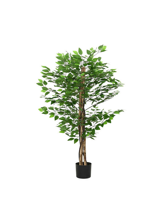 Künstliche Pflanze im Topf Ficus Lyrata Grün 120cm vidaXL